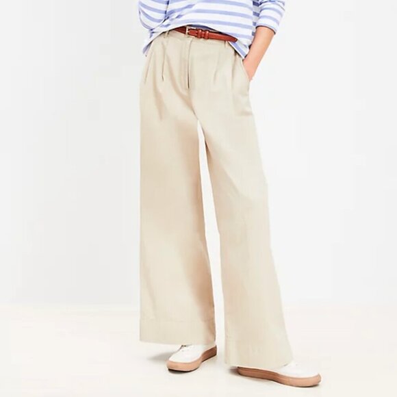 Loft Pants - Wide Leg Pants Beige Brand New With Tags petite 0